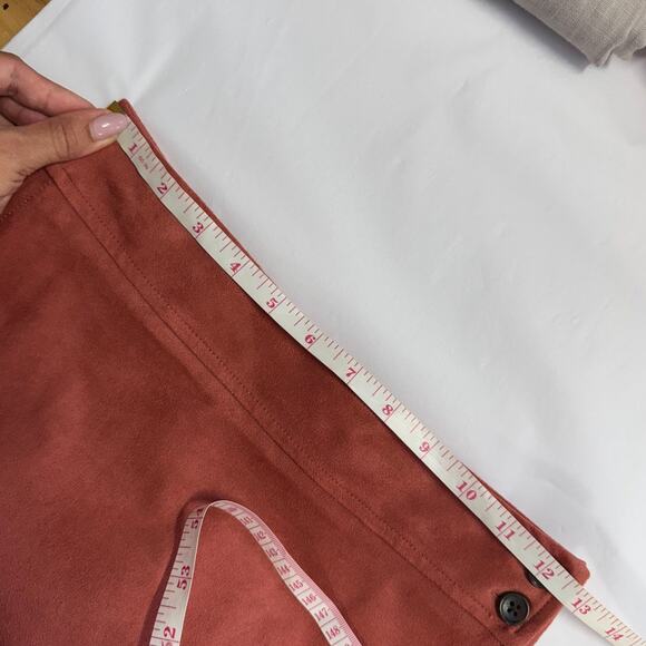 Anthropologie Skirt by Maeve Marston Ruffled Wrap Suede Mauve Pink Size 0 XS - Picture 6 of 9